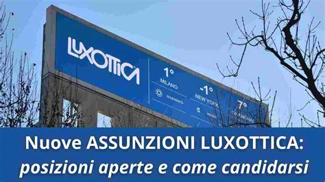 luxottica posizioni aperte.